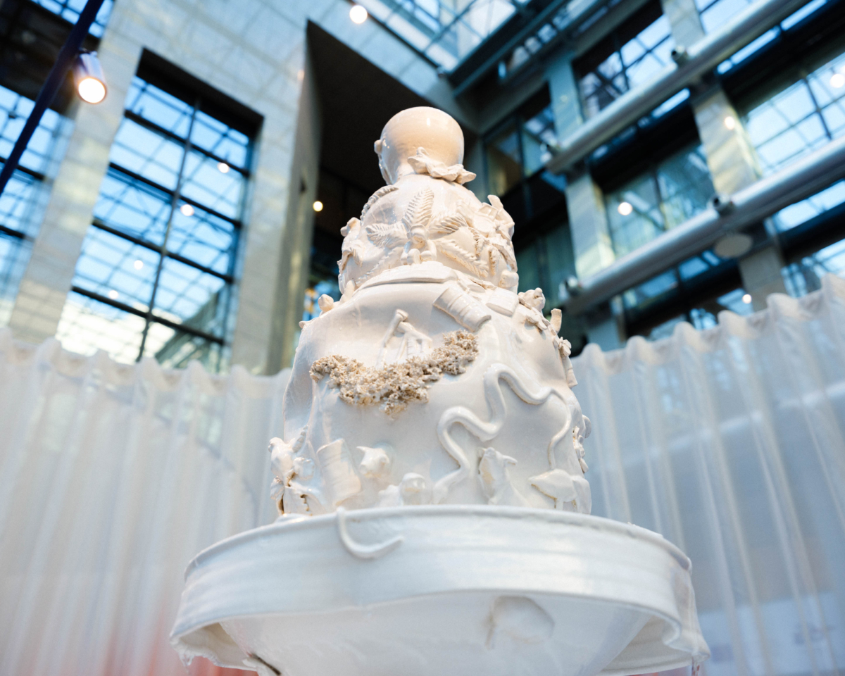 centerpiece - white ceramic sculpture by alicja patanowska
