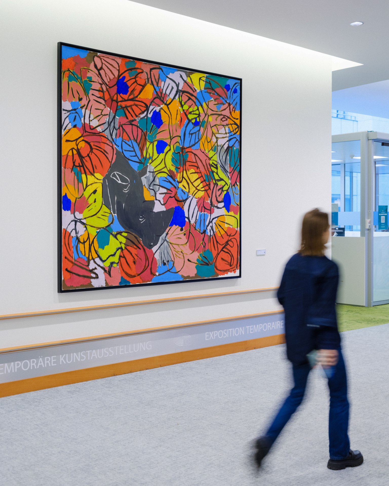 contemporary piece of art exposed on white wall