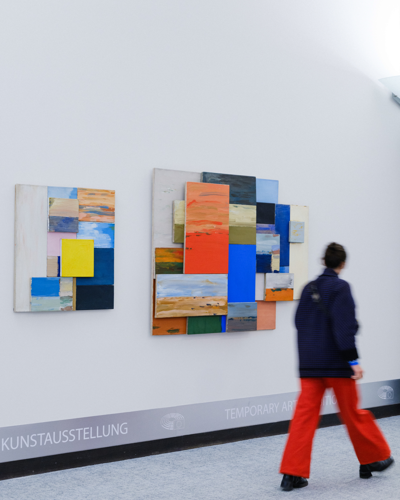 contemporary piece of art exposed on white wall