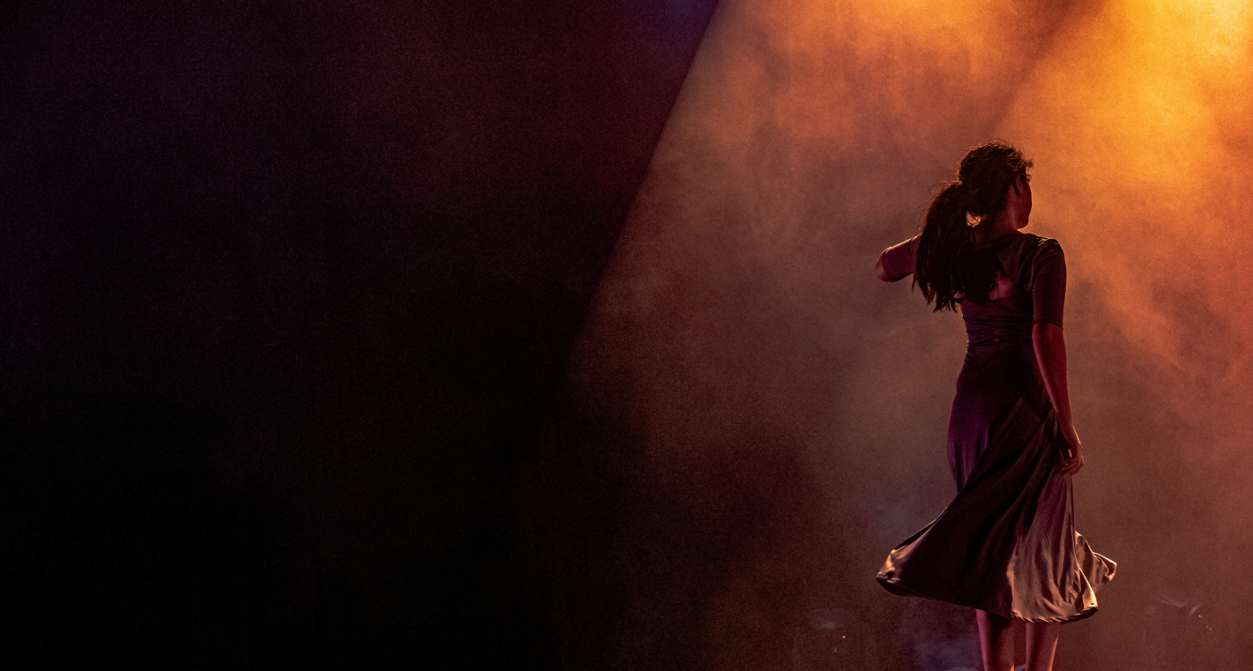 a woman in the spotlight